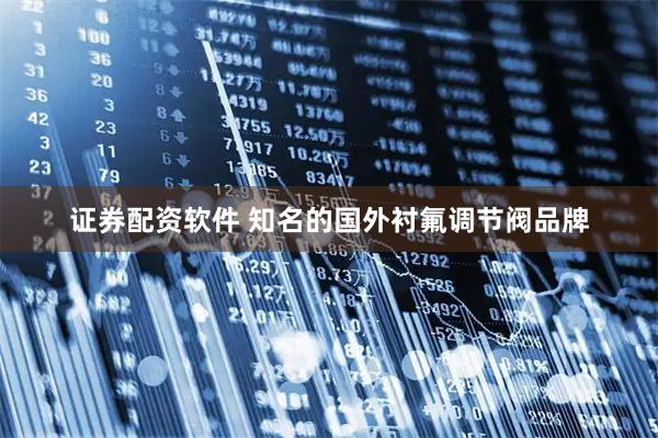 证券配资软件 知名的国外衬氟调节阀品牌